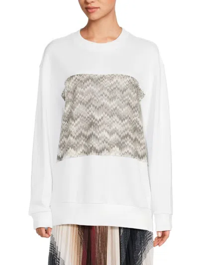 M Missoni Women's Chevron Graphic Sweatshirt In White