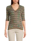 M Missoni Women's Chevron Knit Mohair-blend Sweater In Green