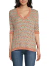 M Missoni Woman Sweater Orange Size Xl Mohair Wool, Viscose, Wool, Polyamide In Multi