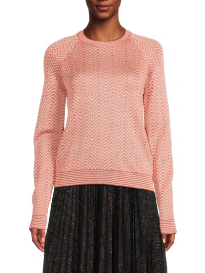 M Missoni Women's Chevron Raglan Sleeve Sweatshirt In Pink