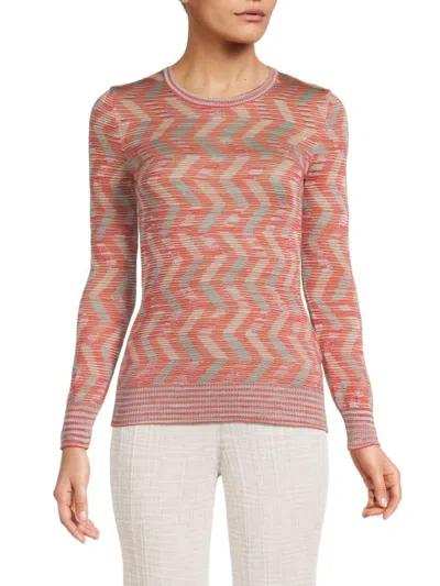 M Missoni Women's Chevron Wool Blend Sweater In Orange Multi