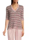 M Missoni Women's Chevron Wool Blend Sweater In Zig Zag Red