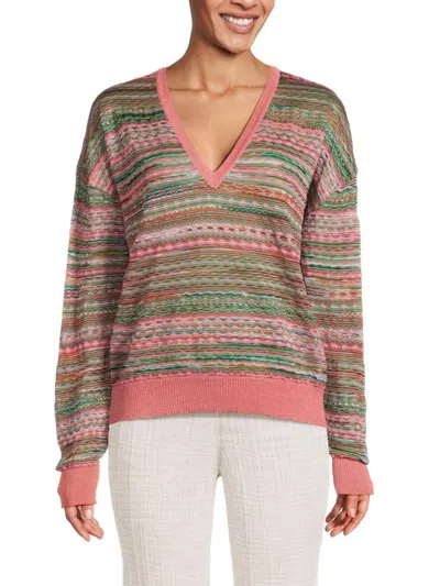 M Missoni Women's Mohair Blend Dropped Shoulder Sweater In Pink Magenta