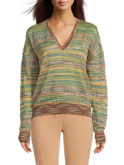 M Missoni Women's Pattern Mohair & Alpaca Blend Sweater In Green Forest