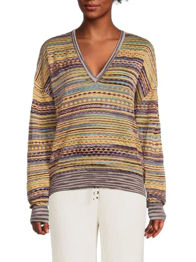 M Missoni Women's Pattern Mohair Blend Sweater In Yellow Gold