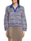 M Missoni Woman Sweater Light Blue Size Xl Wool, Viscose, Cotton, Metallic Fiber In Blue