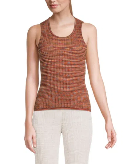 M Missoni Women's Wool Blend Knit Tank Top In Red Orange