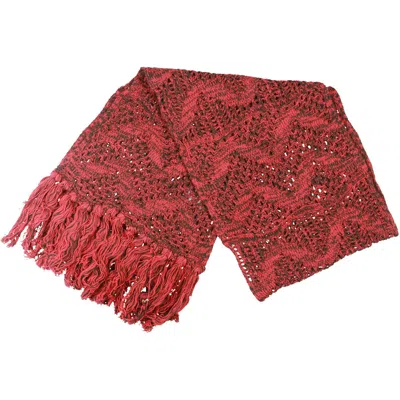 M Missoni Womens Fringe Wool Winter Scarf In Multi