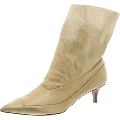 M Missoni Womens Leather Ankle Boots In Gold