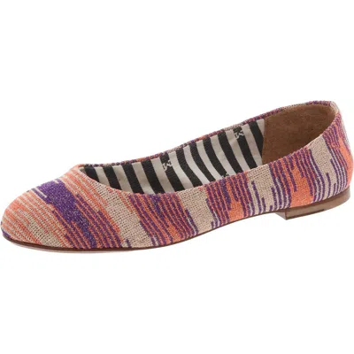 M Missoni Womens Metallic Woven Ballet Flats In Pink