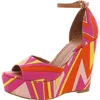 M Missoni Womens Pattern Woven Wedge Sandals In Pink