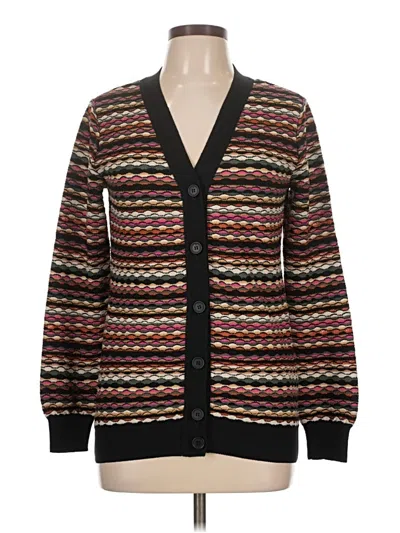 Pre-owned M Missoni Wool Cardigan Sweater In Black