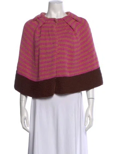 Pre-owned M Missoni Wool Crew Neck Sweater In Pink