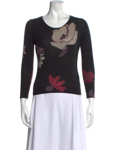 Pre-owned M Missoni Wool Floral Print Sweater In Gray