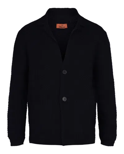 M Missoni Wool Knit Blazer In Black