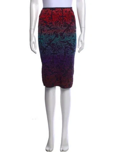 Pre-owned M Missoni Wool Midi Length Skirt In Black