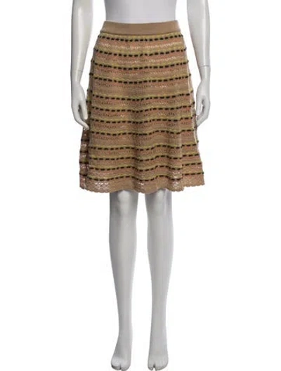 Pre-owned M Missoni Wool Midi Length Skirt In Neutrals