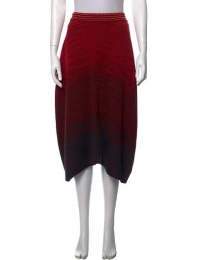 Pre-owned M Missoni Wool Midi Length Skirt In Red