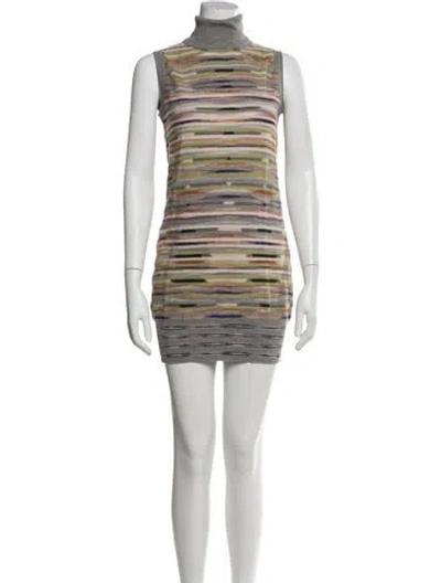Pre-owned M Missoni Wool Mini Dress In Black