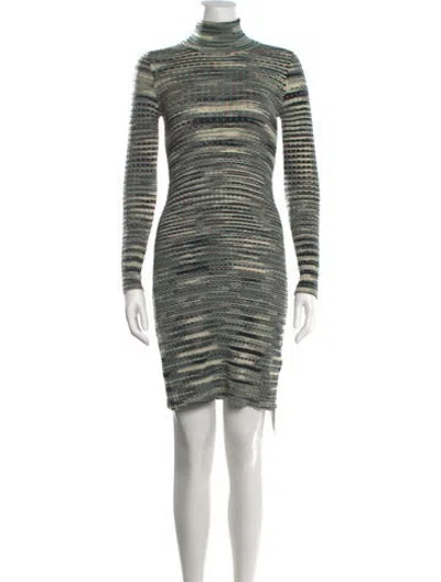 Pre-owned M Missoni Wool Mini Dress In Brown