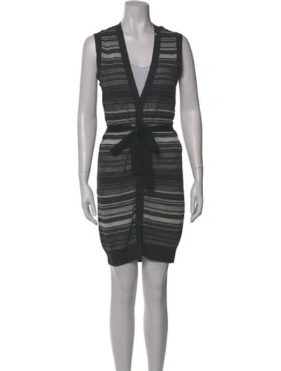 Pre-owned M Missoni Wool Mini Dress In Gray