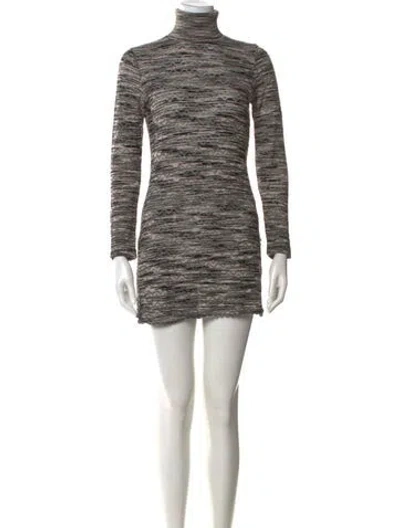 Pre-owned M Missoni Wool Mini Dress In Gray