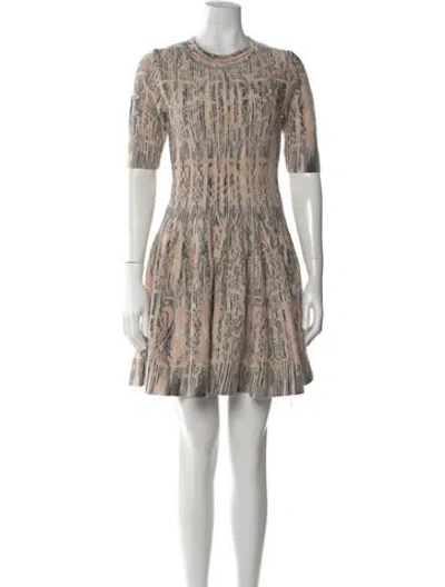 Pre-owned M Missoni Wool Mini Dress In Neutral