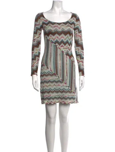 Pre-owned M Missoni Wool Mini Dress In Purple
