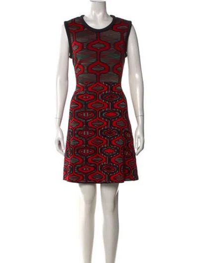 Pre-owned M Missoni Wool Mini Dress In Red