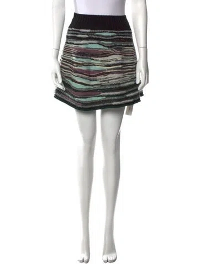 Pre-owned M Missoni Wool Mini Skirt In Green