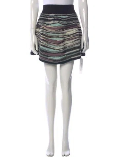 Pre-owned M Missoni Wool Mini Skirt In Green