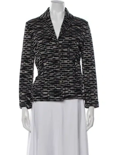 Pre-owned M Missoni Wool Patterned Blazer In Black