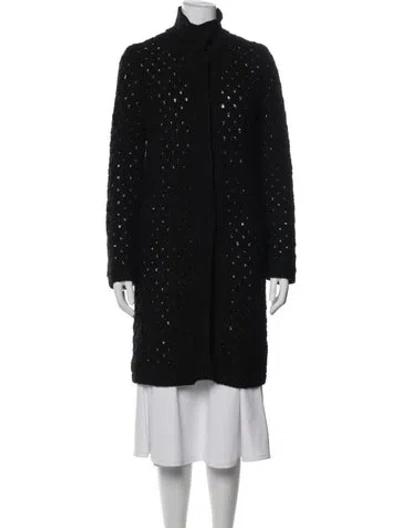 Pre-owned M Missoni Wool Patterned Coat In Black