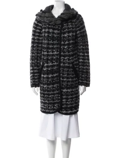 Pre-owned M Missoni Wool Patterned Coat In Green
