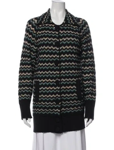 Pre-owned M Missoni Wool Patterned Jacket In Black