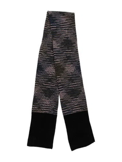 Pre-owned M Missoni Wool Patterned Scarf In Black