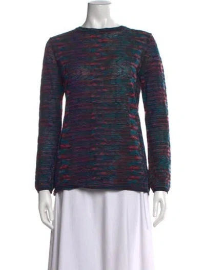 Pre-owned M Missoni Wool Patterned Sweater In Blue