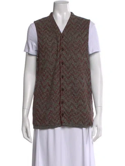 Pre-owned M Missoni Wool Patterned Sweater In Brown