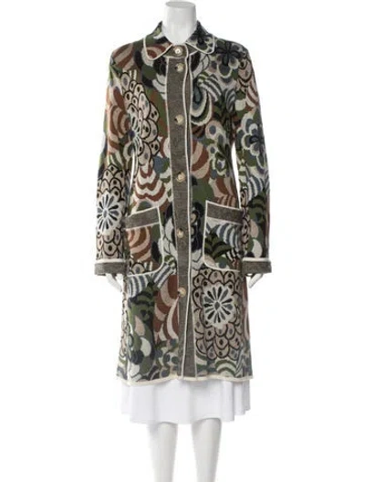 Pre-owned M Missoni Wool Patterned Sweater In Green