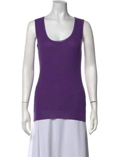 Pre-owned M Missoni Wool Patterned Top In Purple
