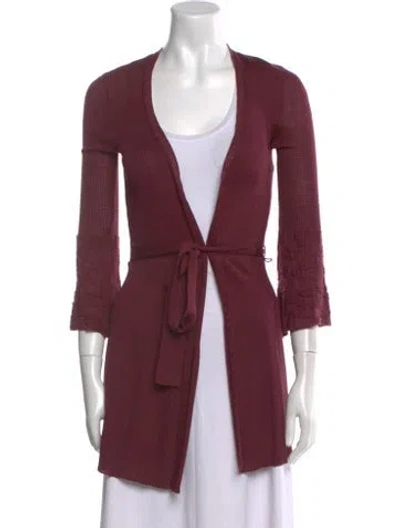 Pre-owned M Missoni Wool Plunge Neckline Sweater In Pink