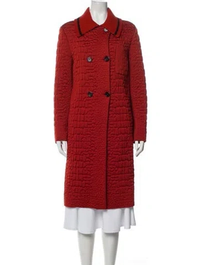 Pre-owned M Missoni Wool Printed Coat In Orange