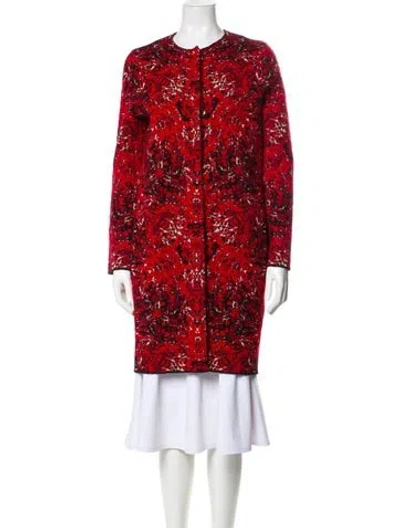 Pre-owned M Missoni Wool Printed Evening Jacket In Red