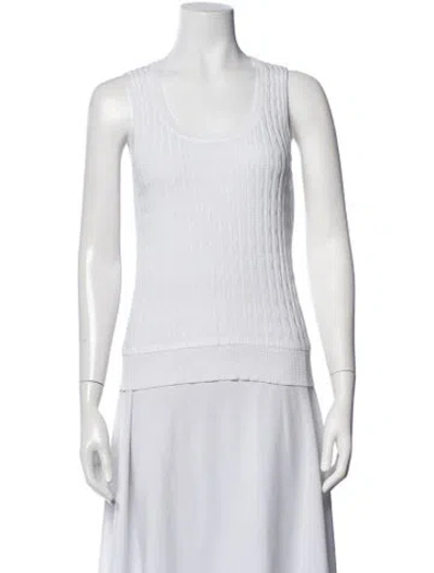 Pre-owned M Missoni Wool Scoop Neck Top In Green