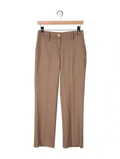 Pre-owned M Missoni Wool Straight Leg Pants In Brown