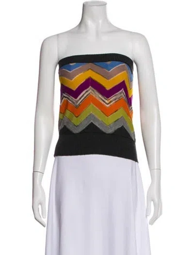 Pre-owned M Missoni Wool Striped Crop Top In Multi