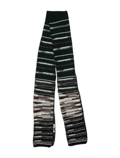 Pre-owned M Missoni Wool Striped Scarf In Green