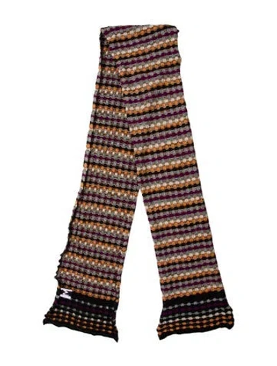 Pre-owned M Missoni Wool Striped Scarf In Multi