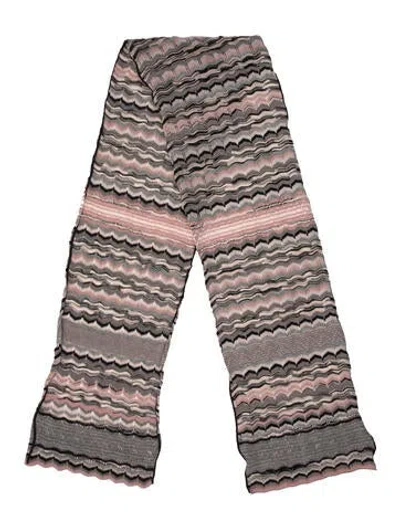 Pre-owned M Missoni Wool Striped Scarf In Multi