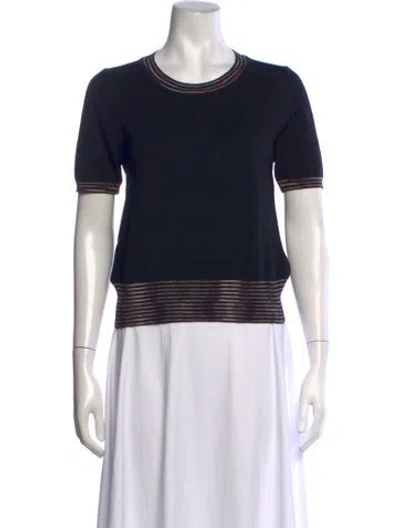 Pre-owned M Missoni Wool Striped Sweater In Black
